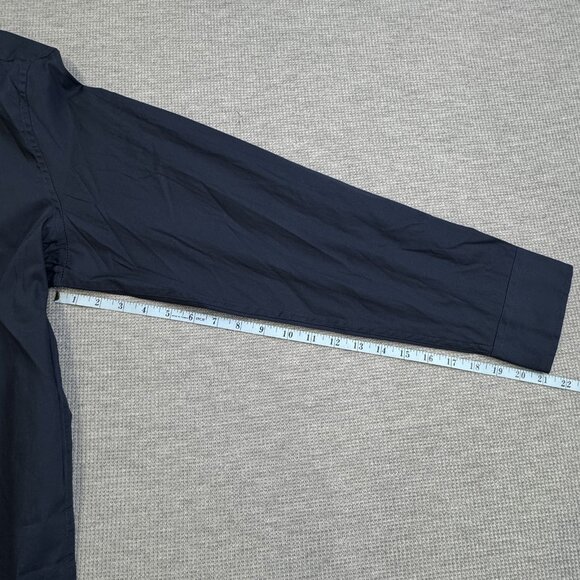 Coofandy Mens Size XXL Shirt Navy Blue Tan Plaid Trim Button-Up Long Sleeve NWT - Picture 11 of 13